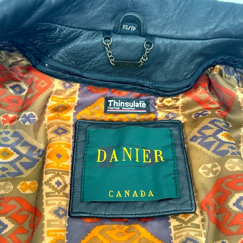 Vintage 90’s Danier Canada Genuine Leather  Thinsulate Bomber Jacket Coat - Picture 11 of 15